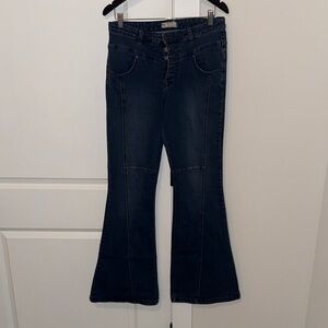 Free People Dark Blue Flare Jeans- Sz 31
